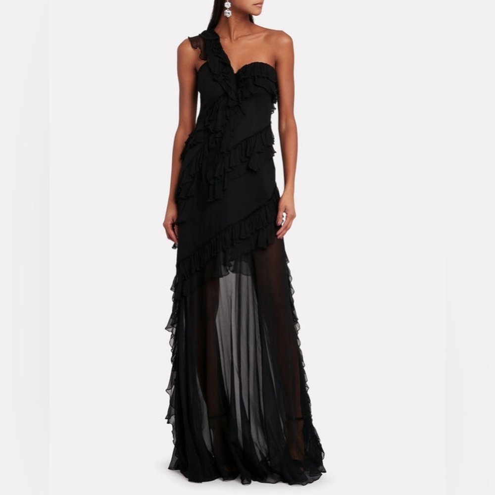 AMUR Harlow Black One-Shoulder Maxi Dress - Picture 7 of 16